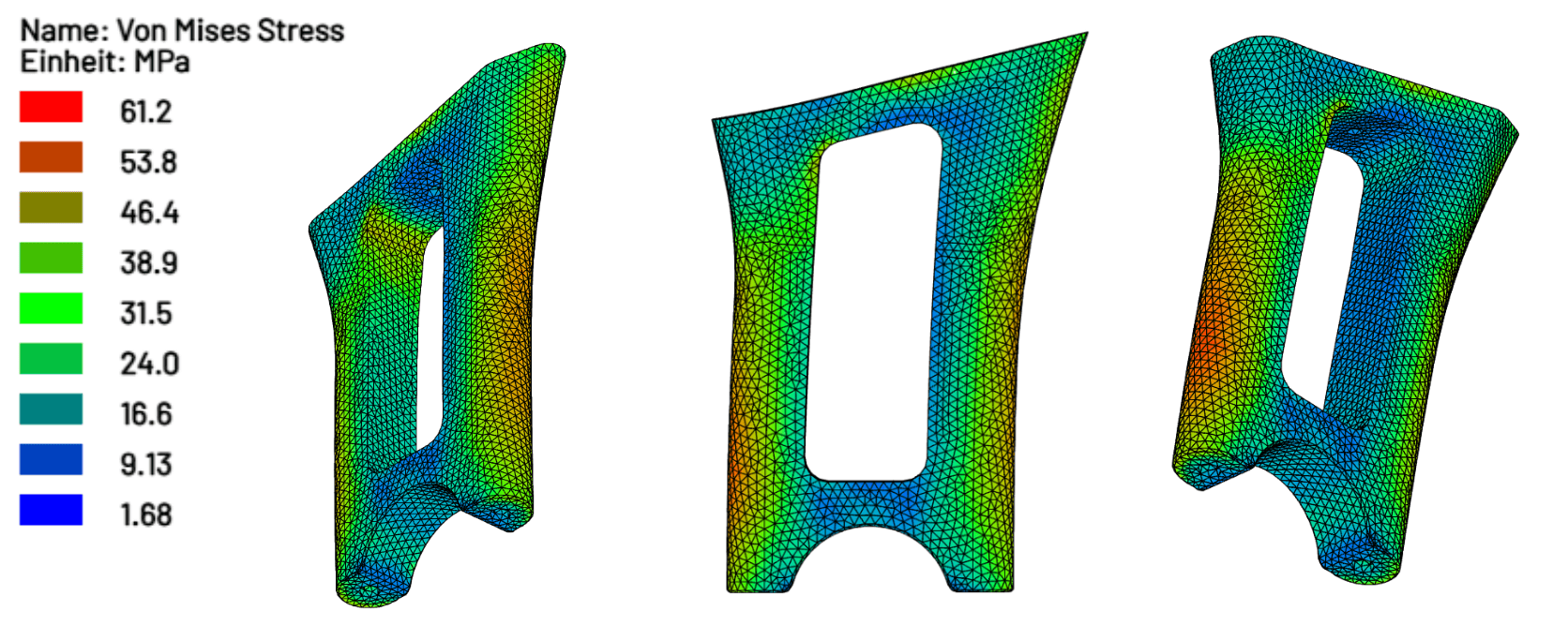 Dr.Q platform: Von Mises stress on an aerocockpit.